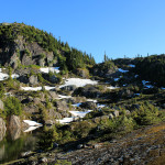 The tarn we had a swim in
