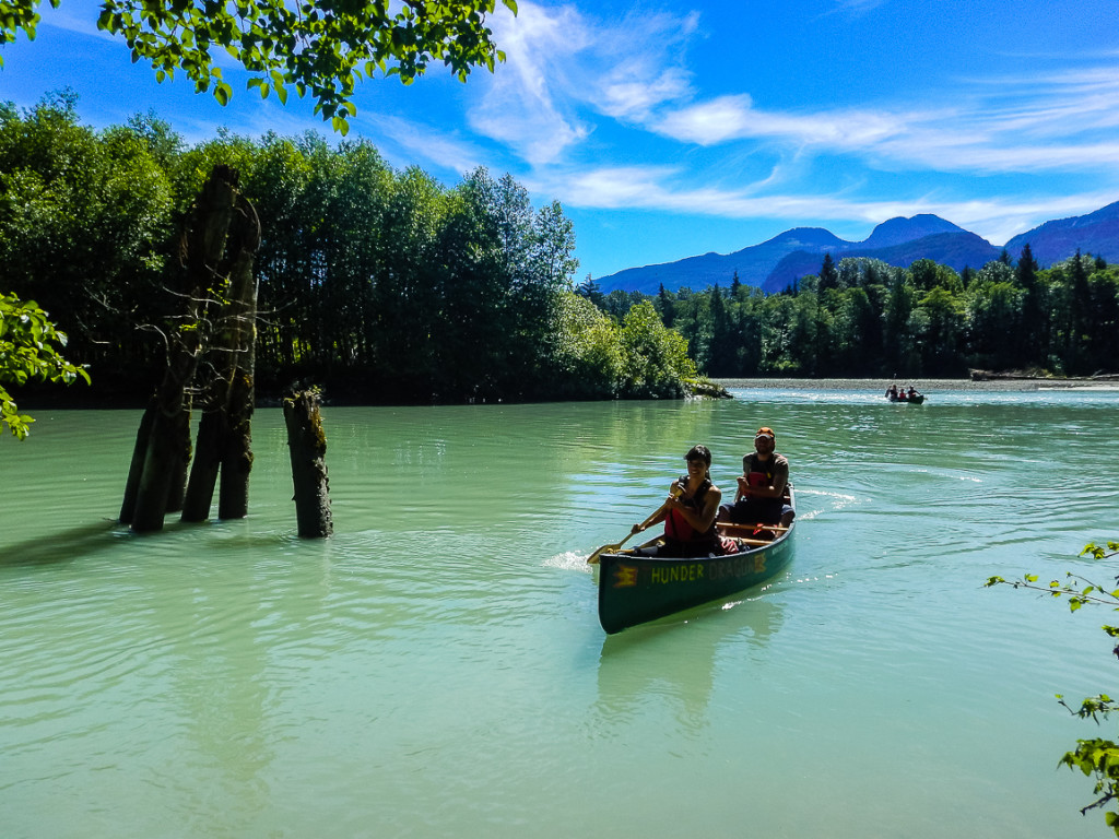 Crossing the Squamish River.
