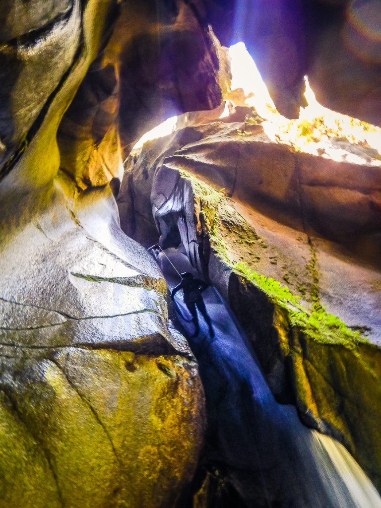 Looking up at "El Tubo" from below.