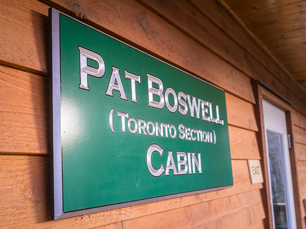 The engraved sign on the Boswell Cabin