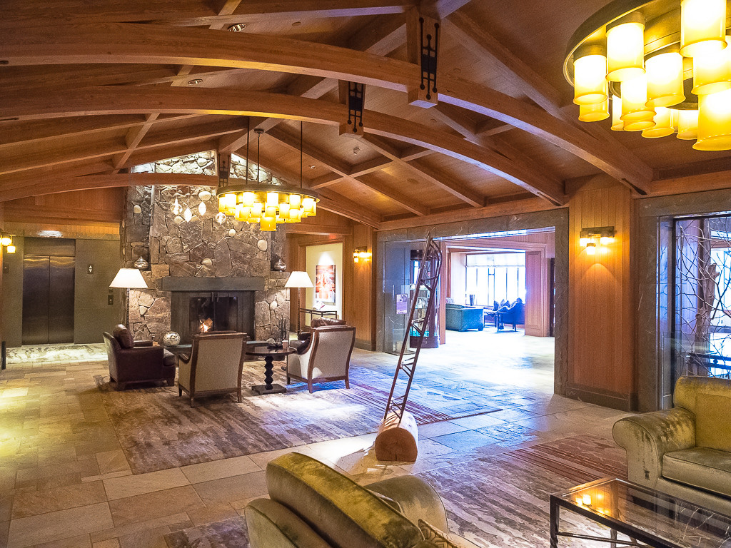 The main lobby at the Four Seasons Whistler