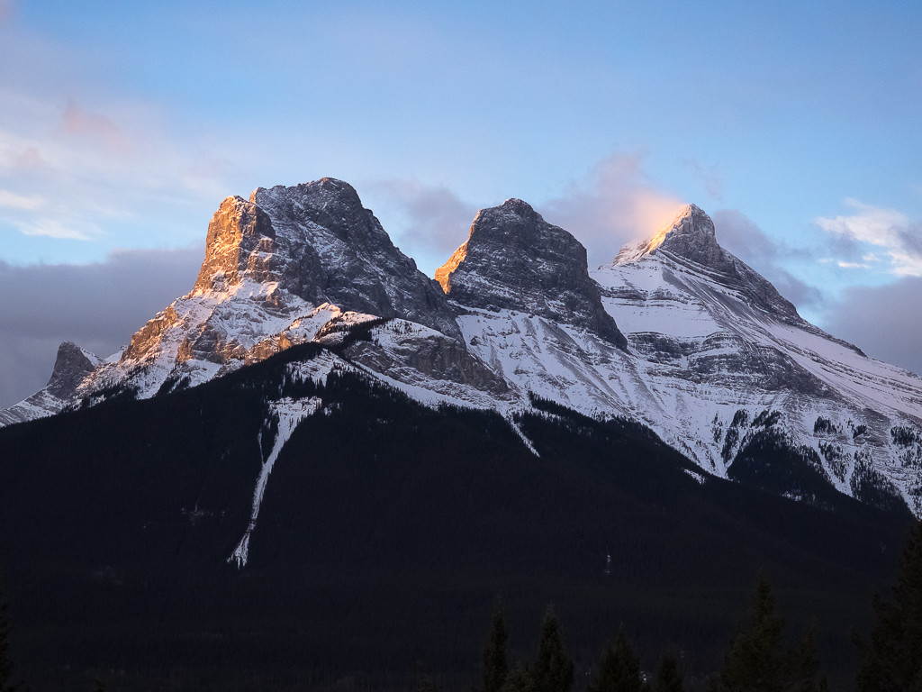Sunrise on the Three Sisters from the Boswell Cabin