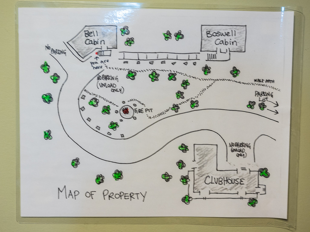 A map of the three building at the ACC Clubhouse. 