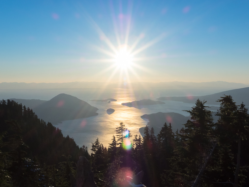 The views back out to the islands of the Howe Sound