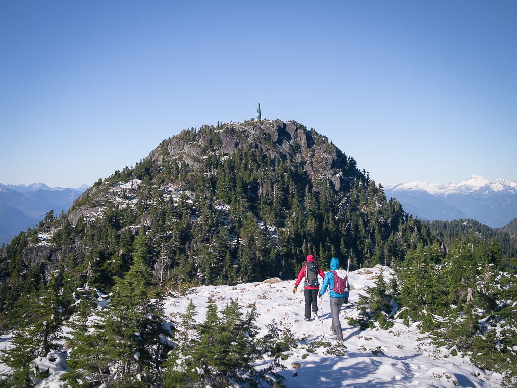 The summit of Hat in sight ahead, with the classic Radio Repeater tower on top.