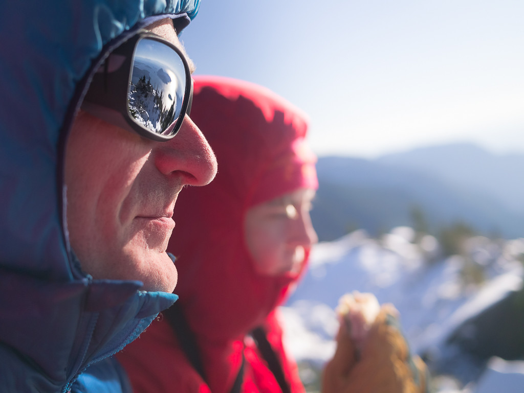 Taking in the view over lunch at the summit.